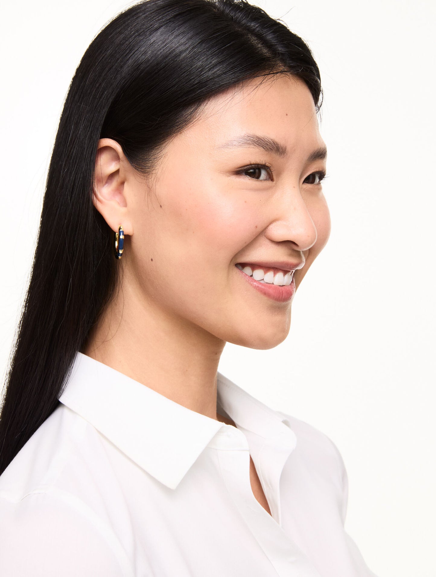 Enamel Stripe Hoop Earrings