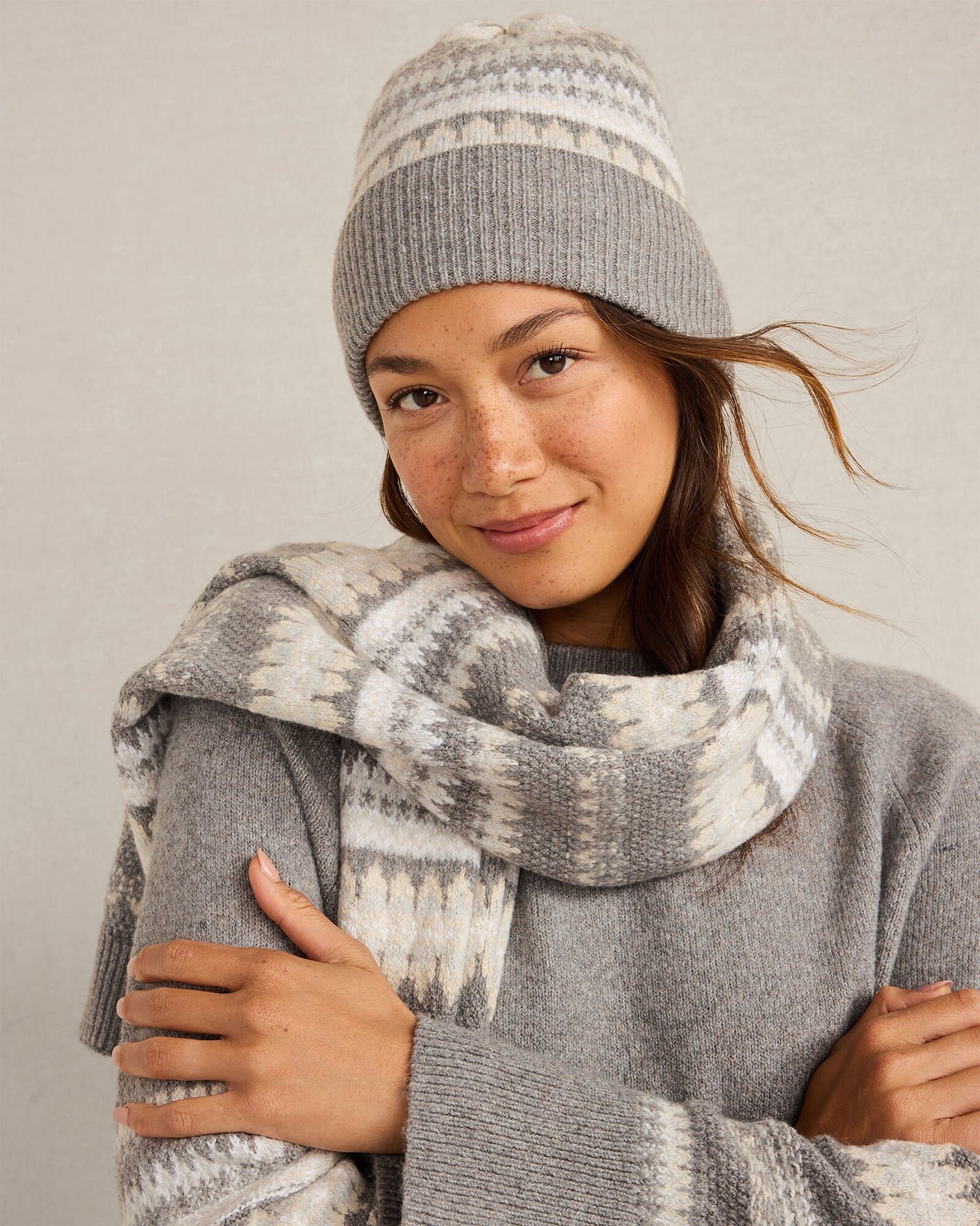 Organic Cotton Blend Nostalgic Fair Isle Beanie