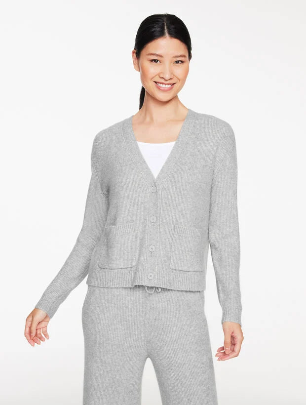 Ribbed V-Neck Cardigan