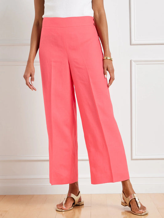 Classic Linen Wide Crop Pants