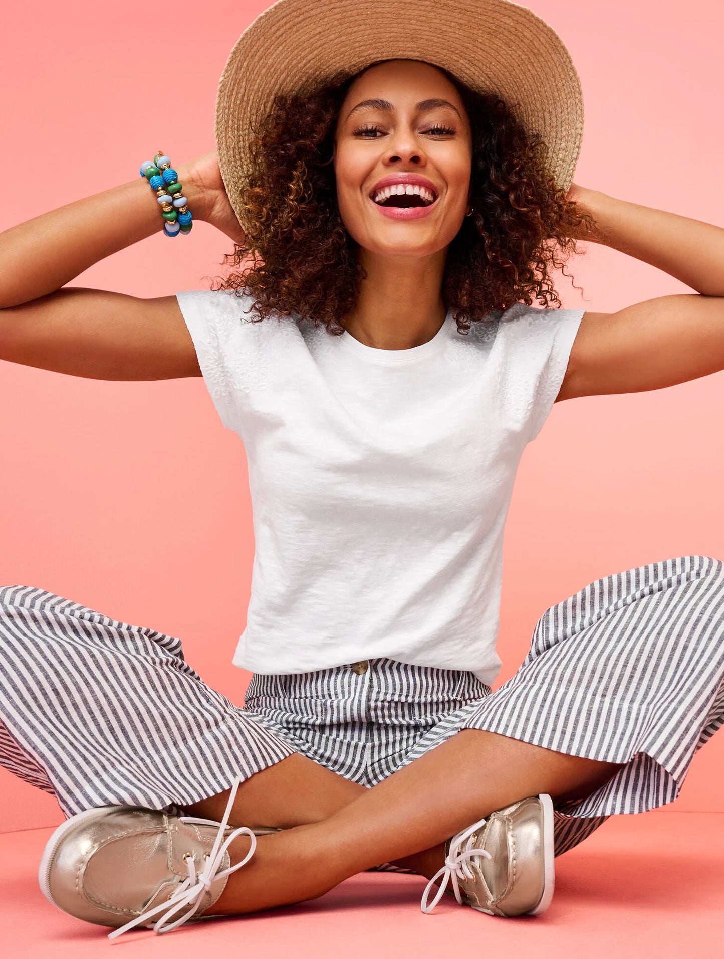Frayed Trim Floppy Hat