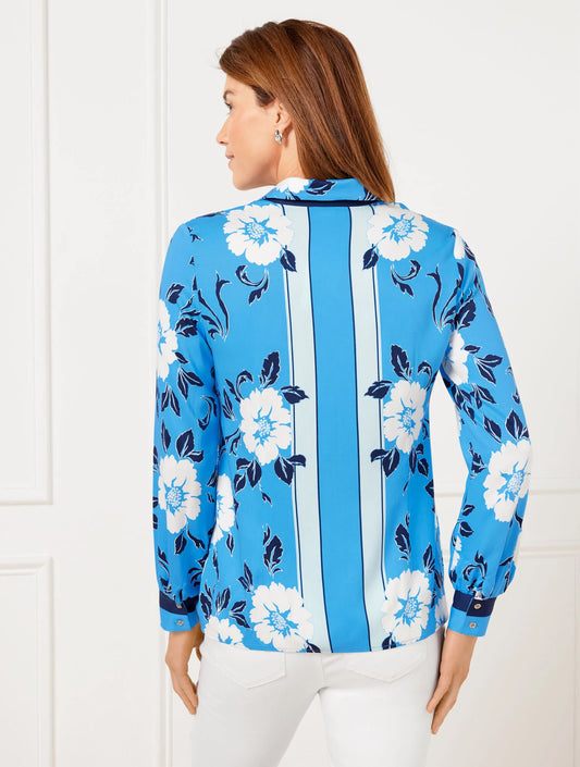 Button Front Shirt - Delightful Floral
