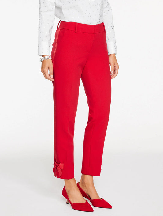 Talbots Hampshire Lightweight Double Cloth Straight Ankle Pants - Bow
