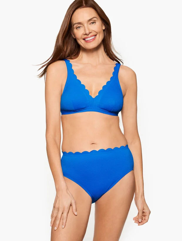 Sun Ocean Sand Piqué Scallop Bikini Top