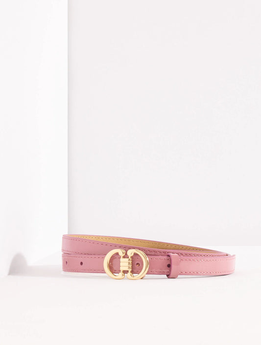 Crinkle Patent Leather Slim Belt