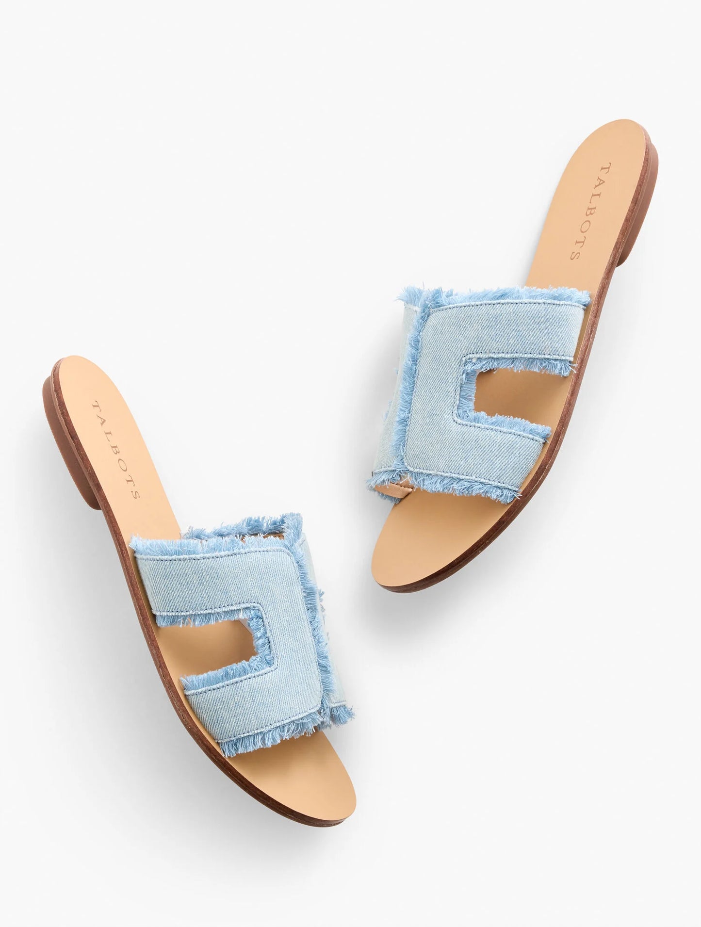 Hannah Frayed Denim Slides