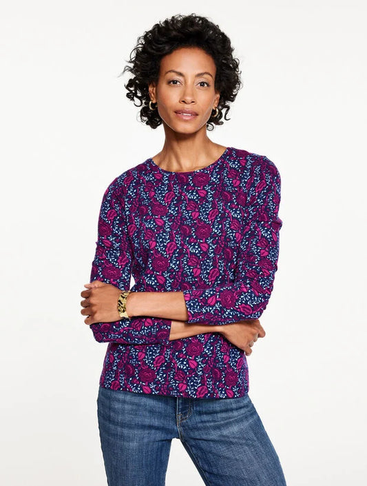 Long Sleeve Crewneck Tee - Leafy Floral