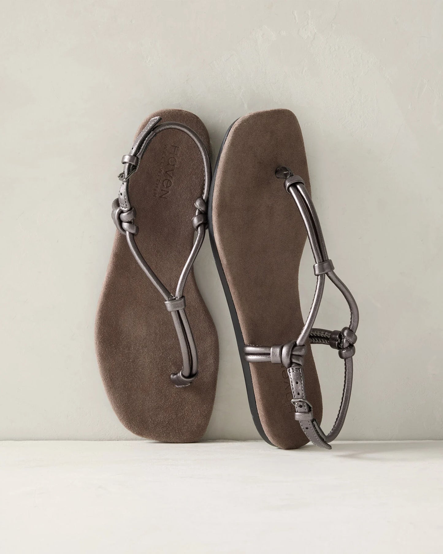 Leather Double Strap Thong Sandals