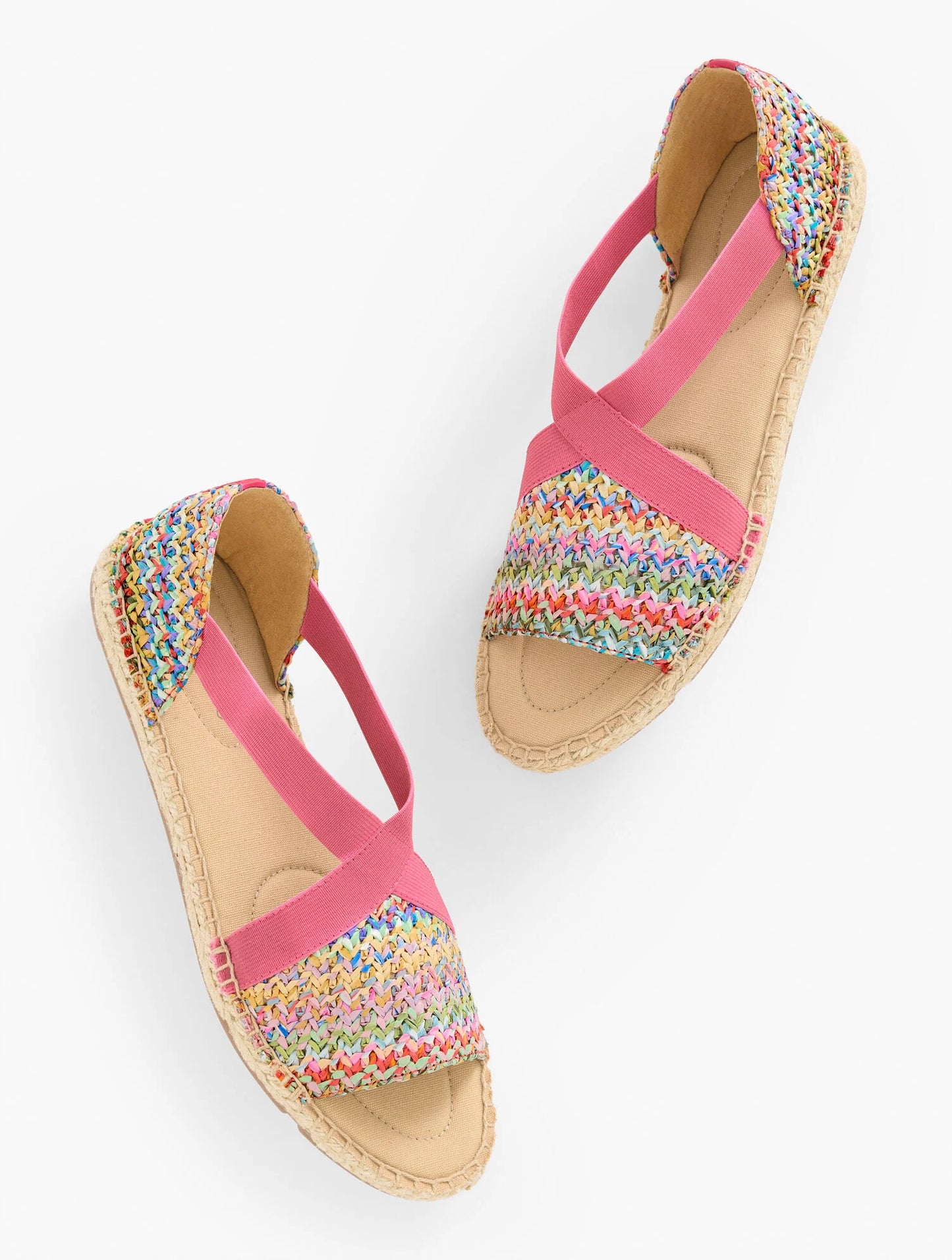 Ilyssa Elastic Straw Espadrille Flats