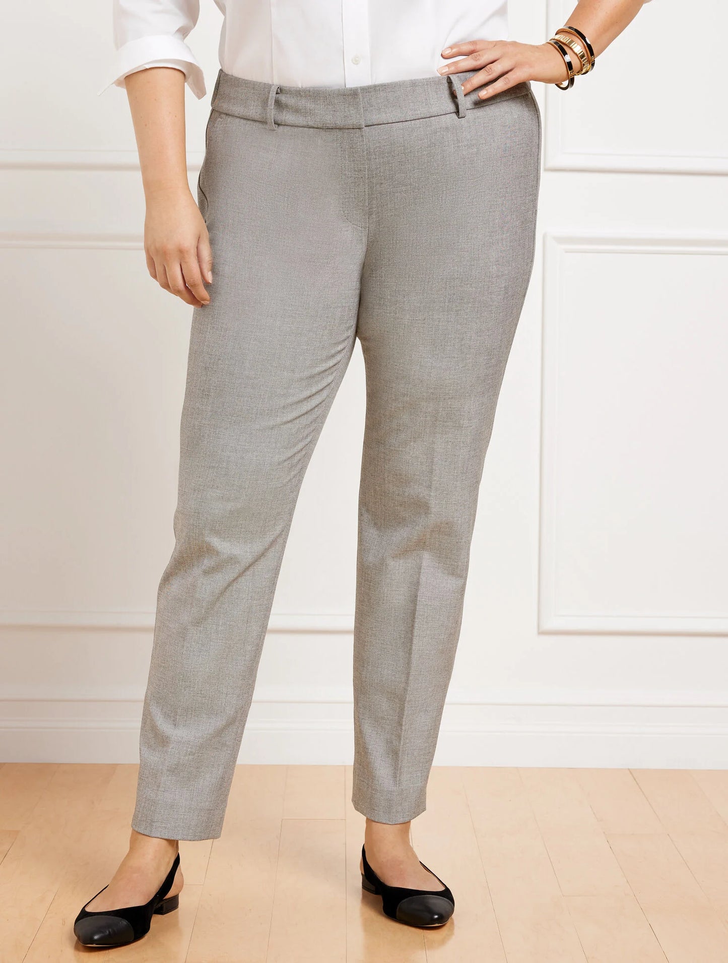 Talbots Hampshire Straight Ankle Pants - Textured