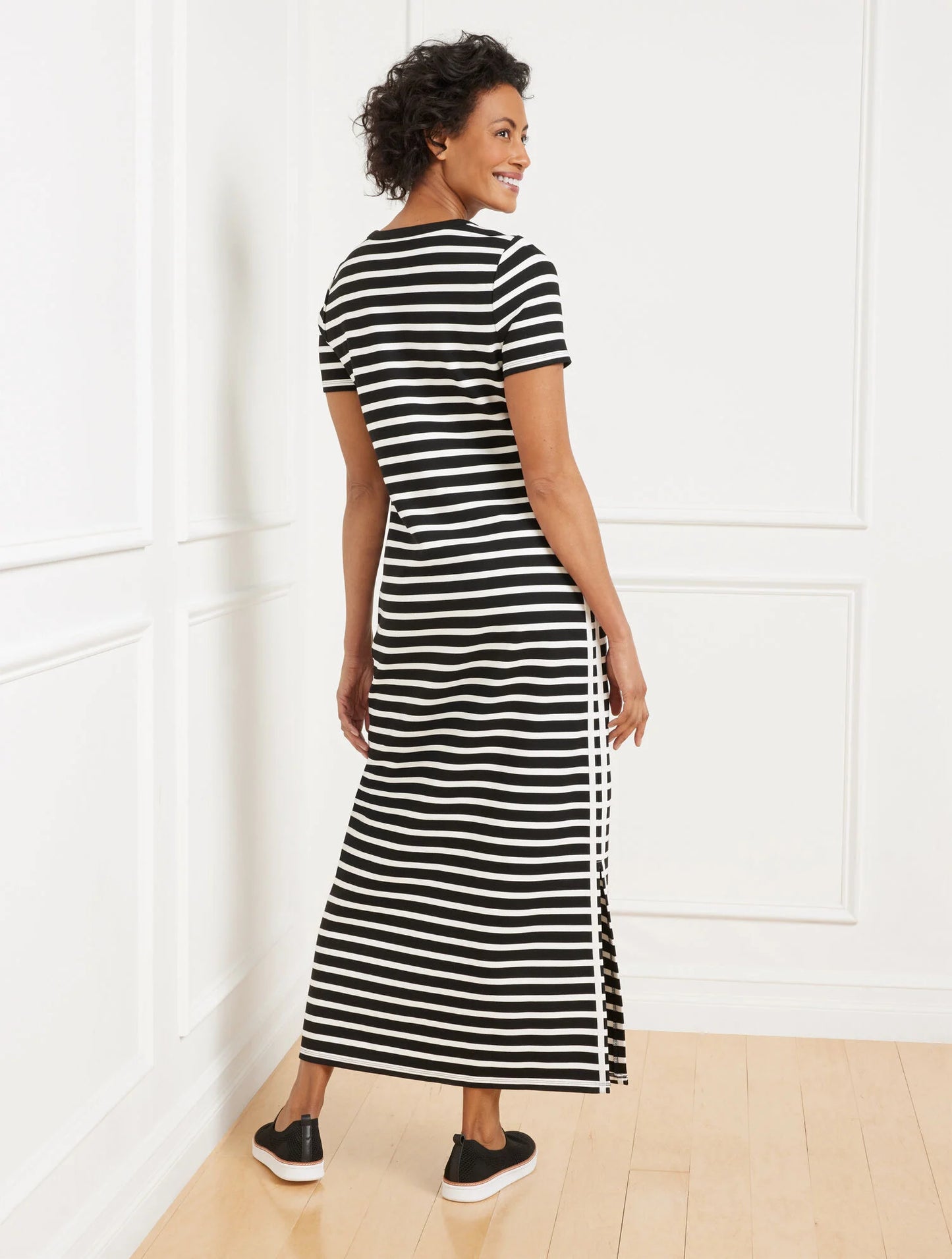 Effortless Ultraknit Short Sleeve Maxi Dress - Crocus Stripe