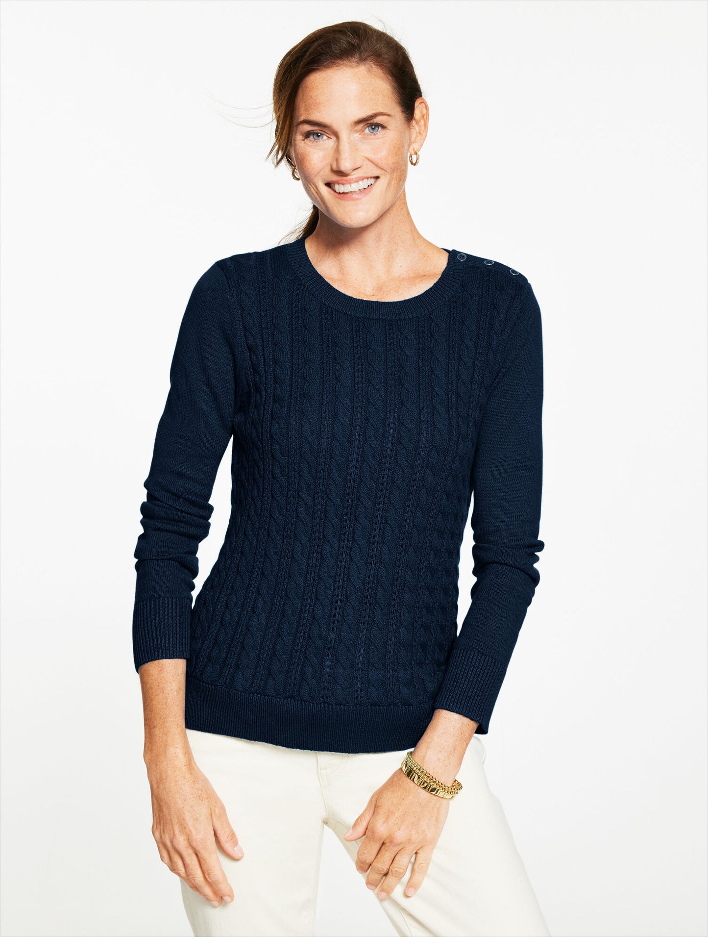 Cable Knit Crewneck Sweater