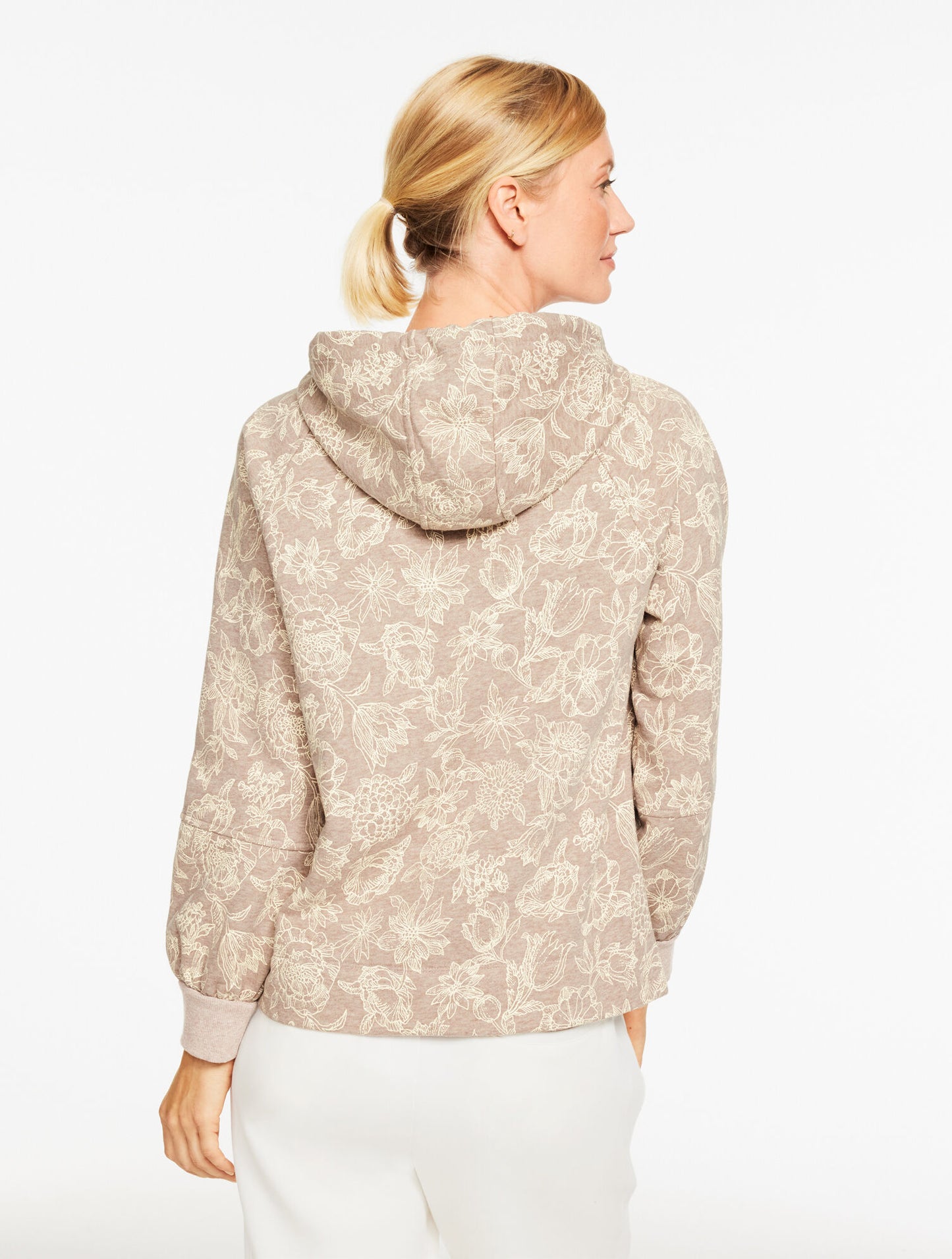 Cozy Fleece Hoodie - Bicolor Floral