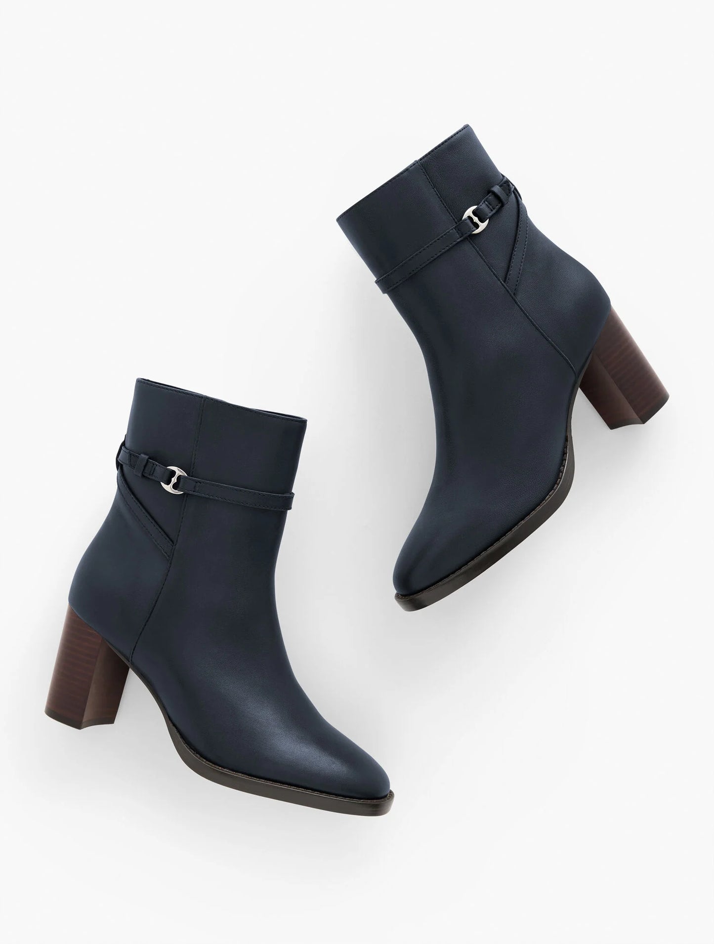 Claudette Nappa Block Heel Ankle Boots