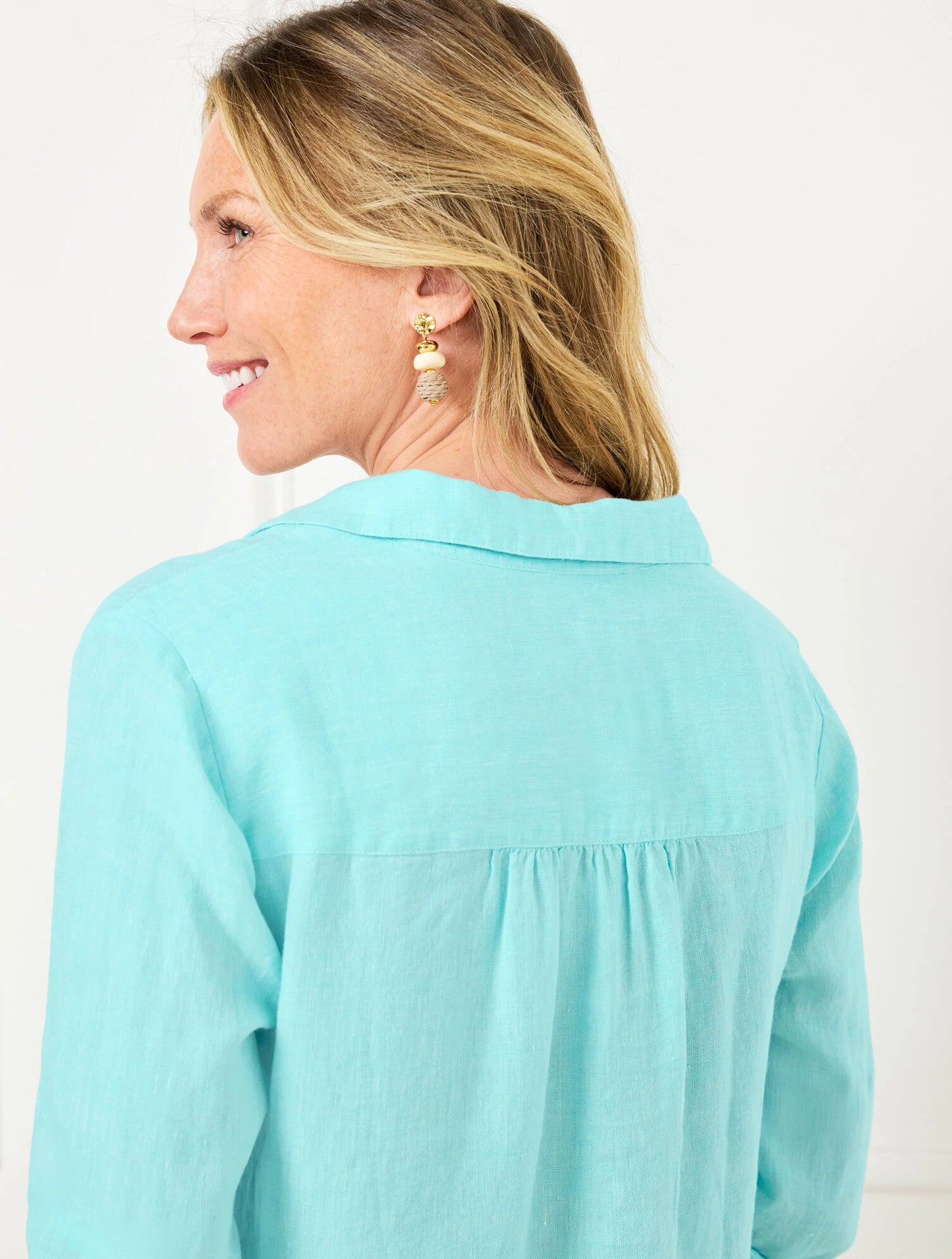 Long Sleeve Linen Kaftan Shirtdress