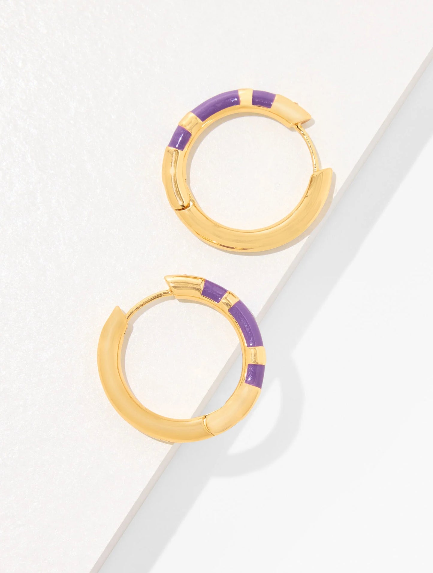 Enamel Stripe Hoop Earrings
