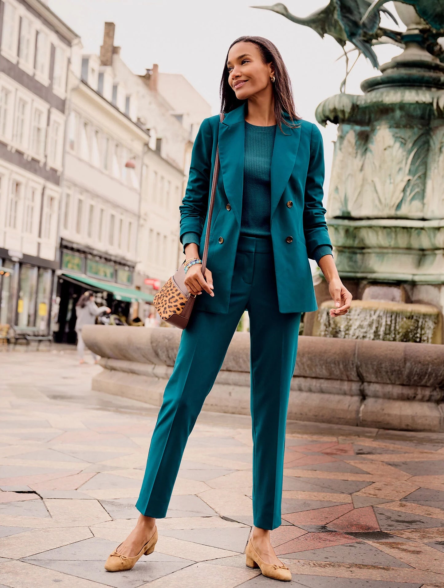 City Twill Slim Ankle Pants