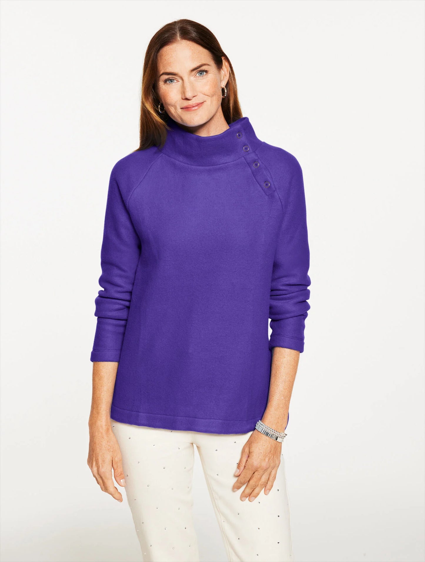 Fleece Mockneck Pullover