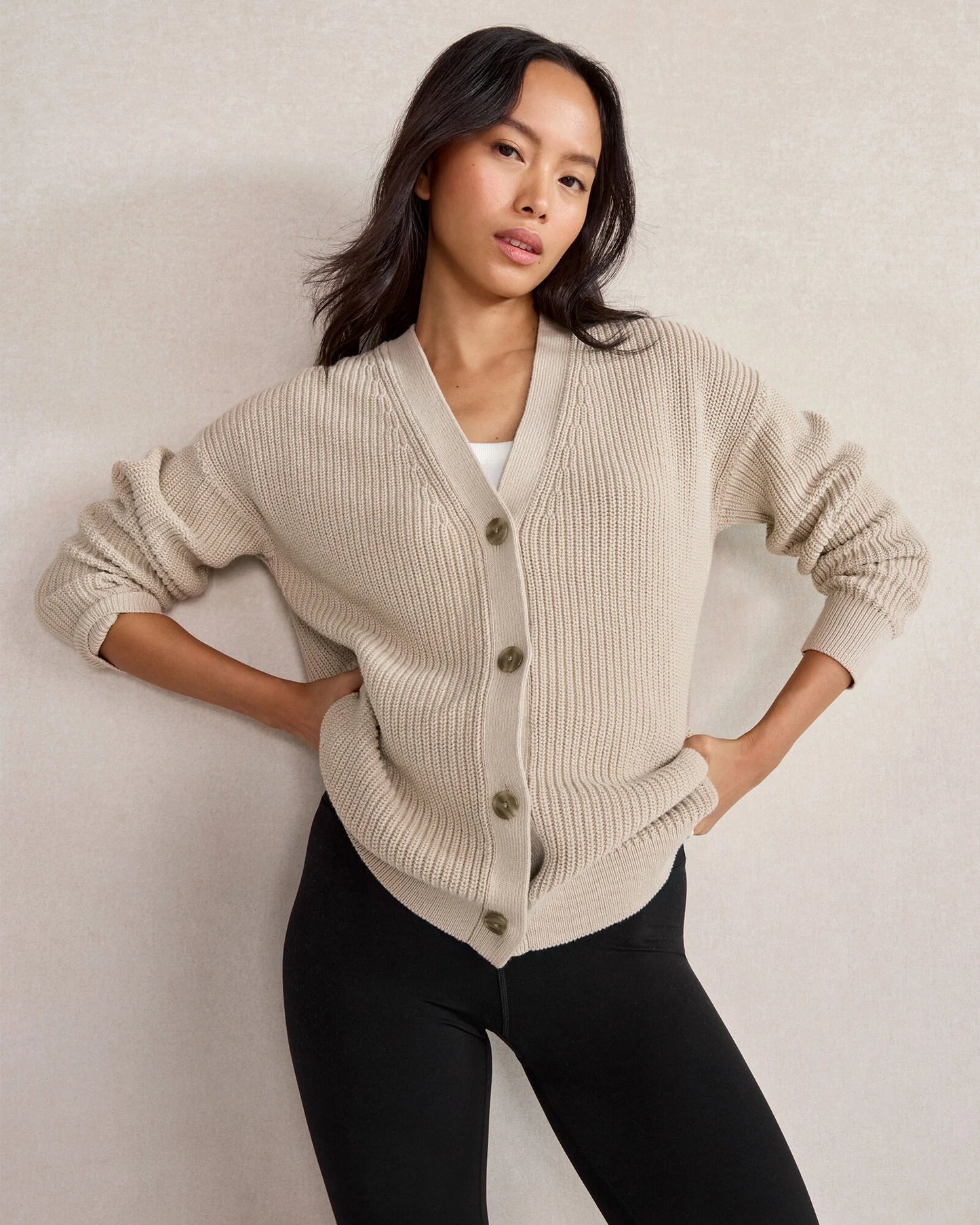 Organic Cotton Shaker Stitch Cardigan