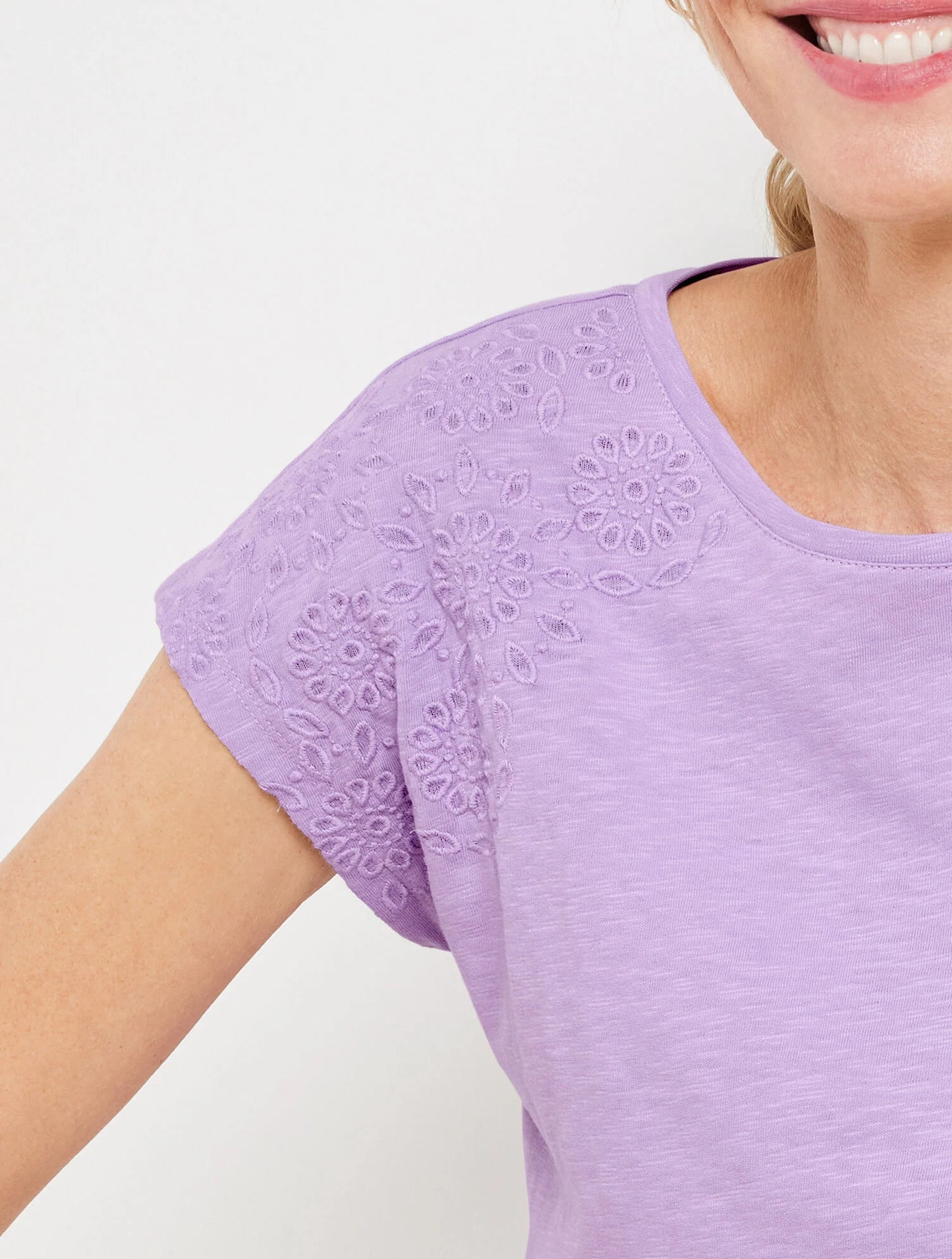 Embroidered Dropped Shoulder Tee