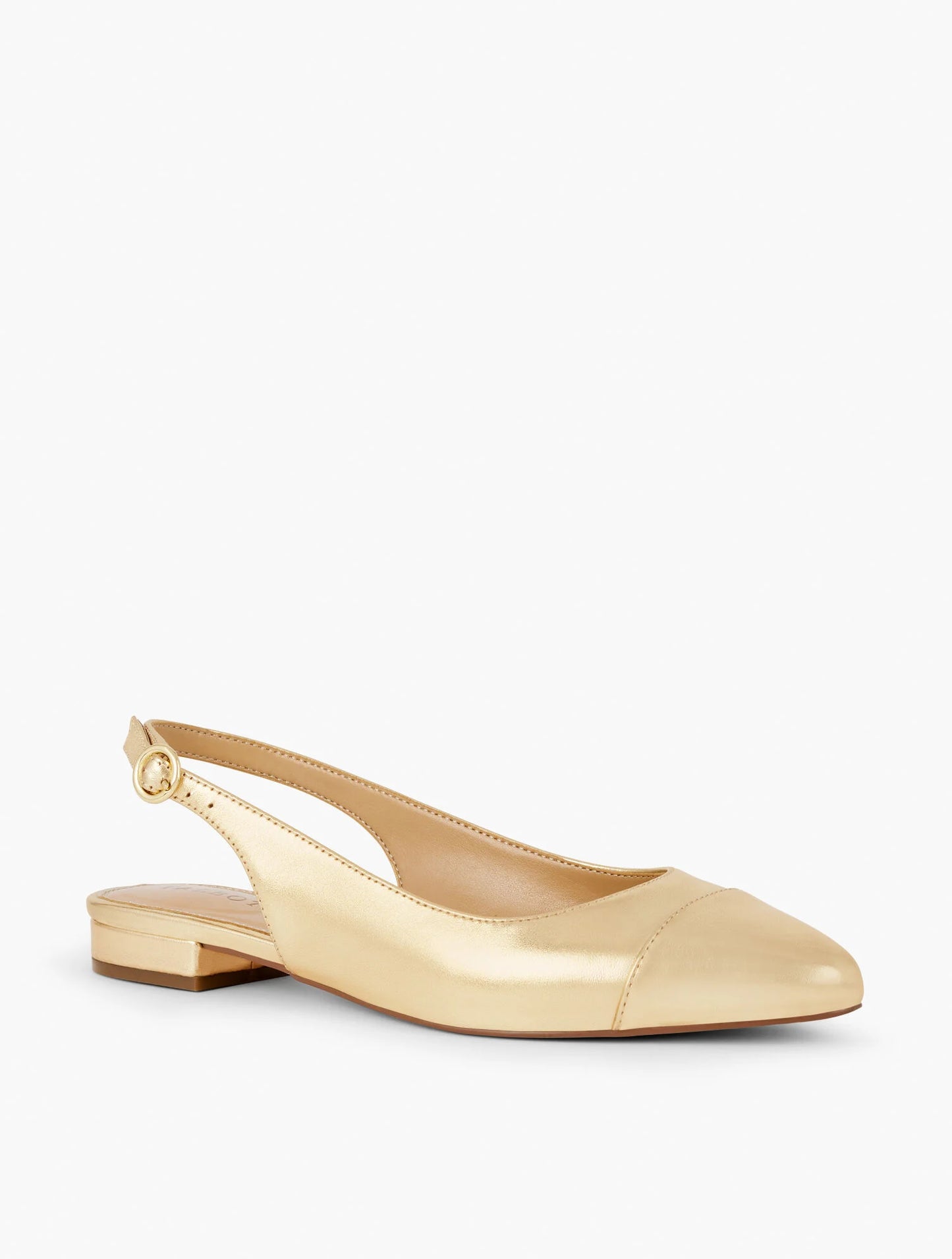 Edison Metallic Leather Slingback Flats