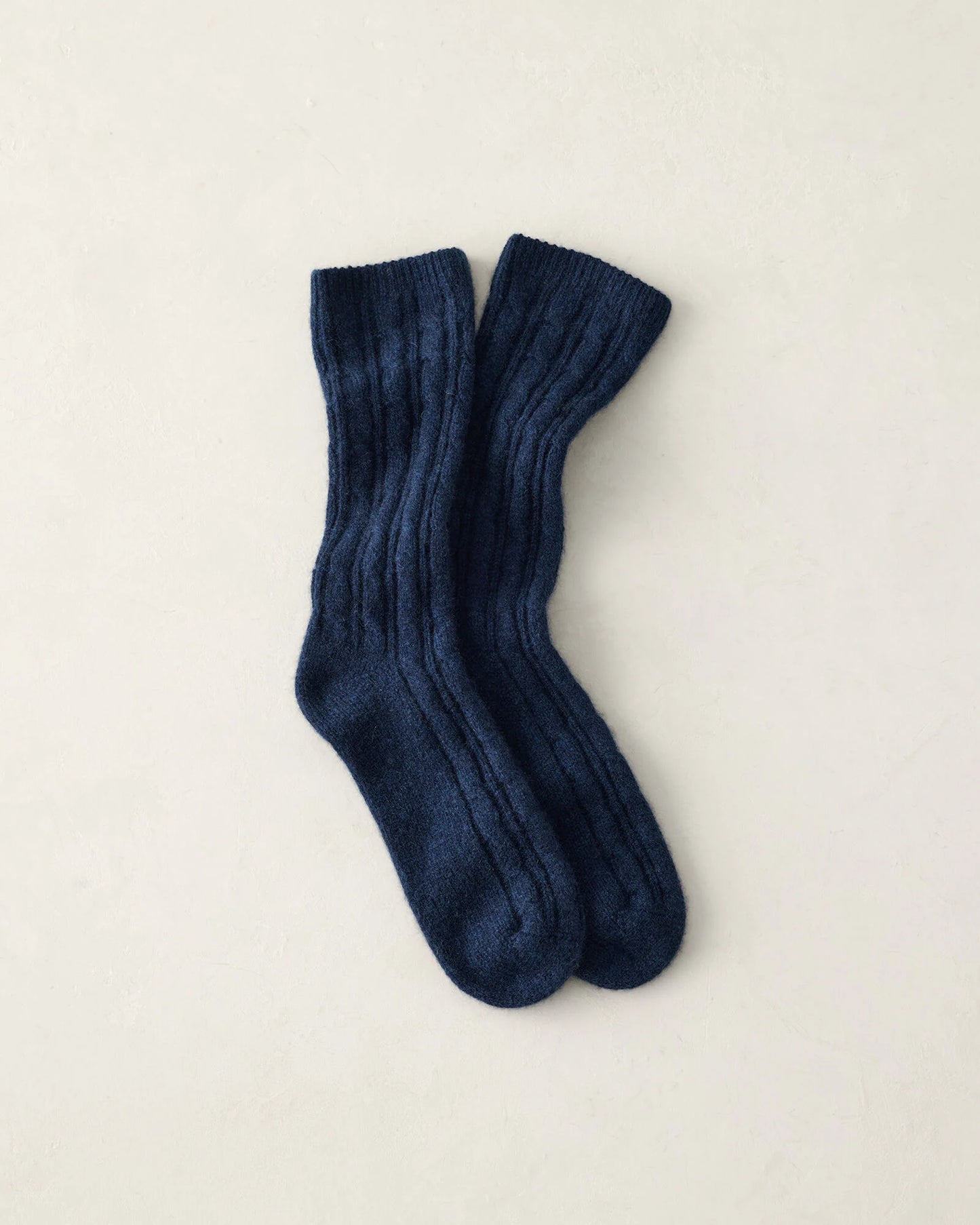 Cashmere Blend Cable Knit Socks