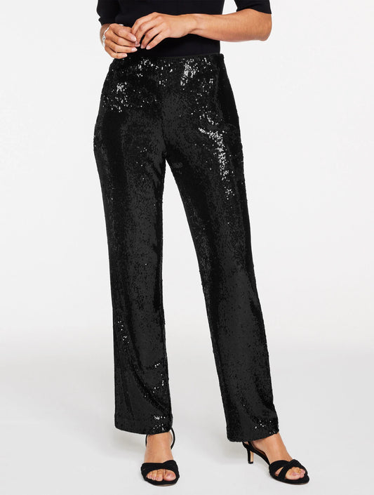 Straight Leg Sequin Pants
