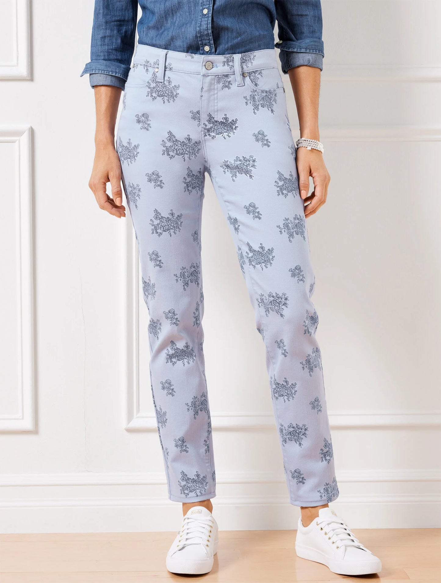 Slim Ankle Jeans - Floral Bunches