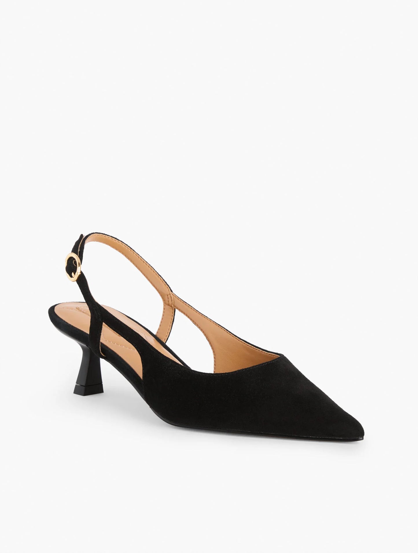 Olivia Suede Slingback Kitten Heel Pumps