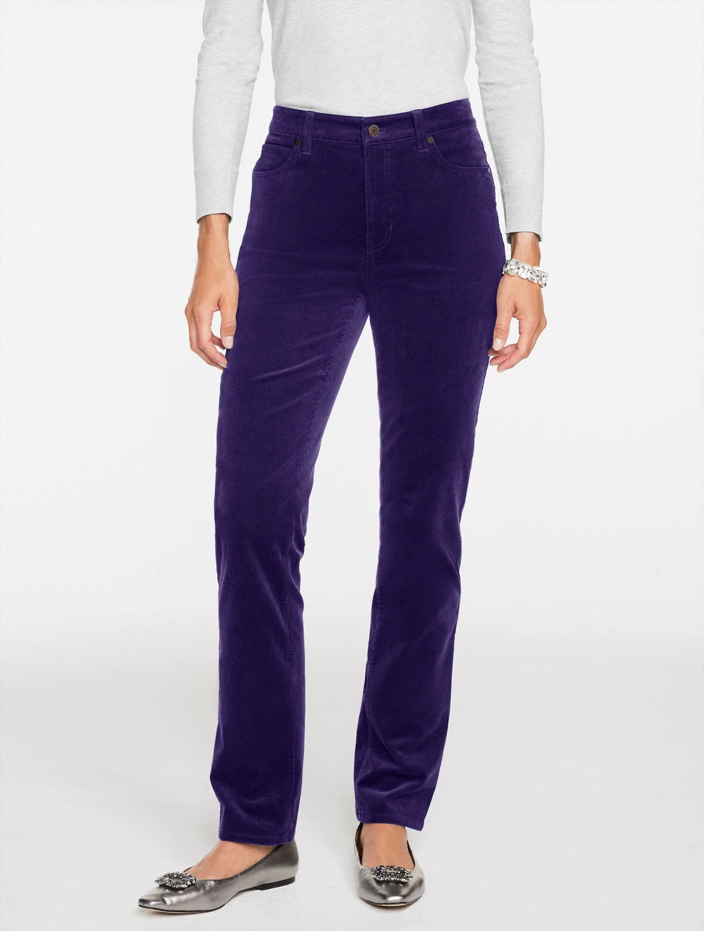 Straight Leg Stretch Corduroy Pants