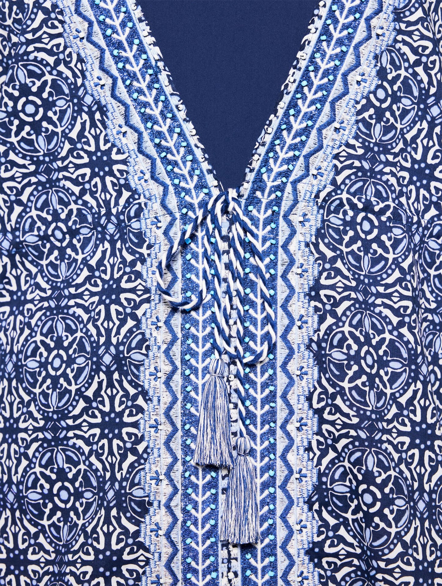 Aqua Club Embroidered Caftan Cover-Up - Ibiza Tile