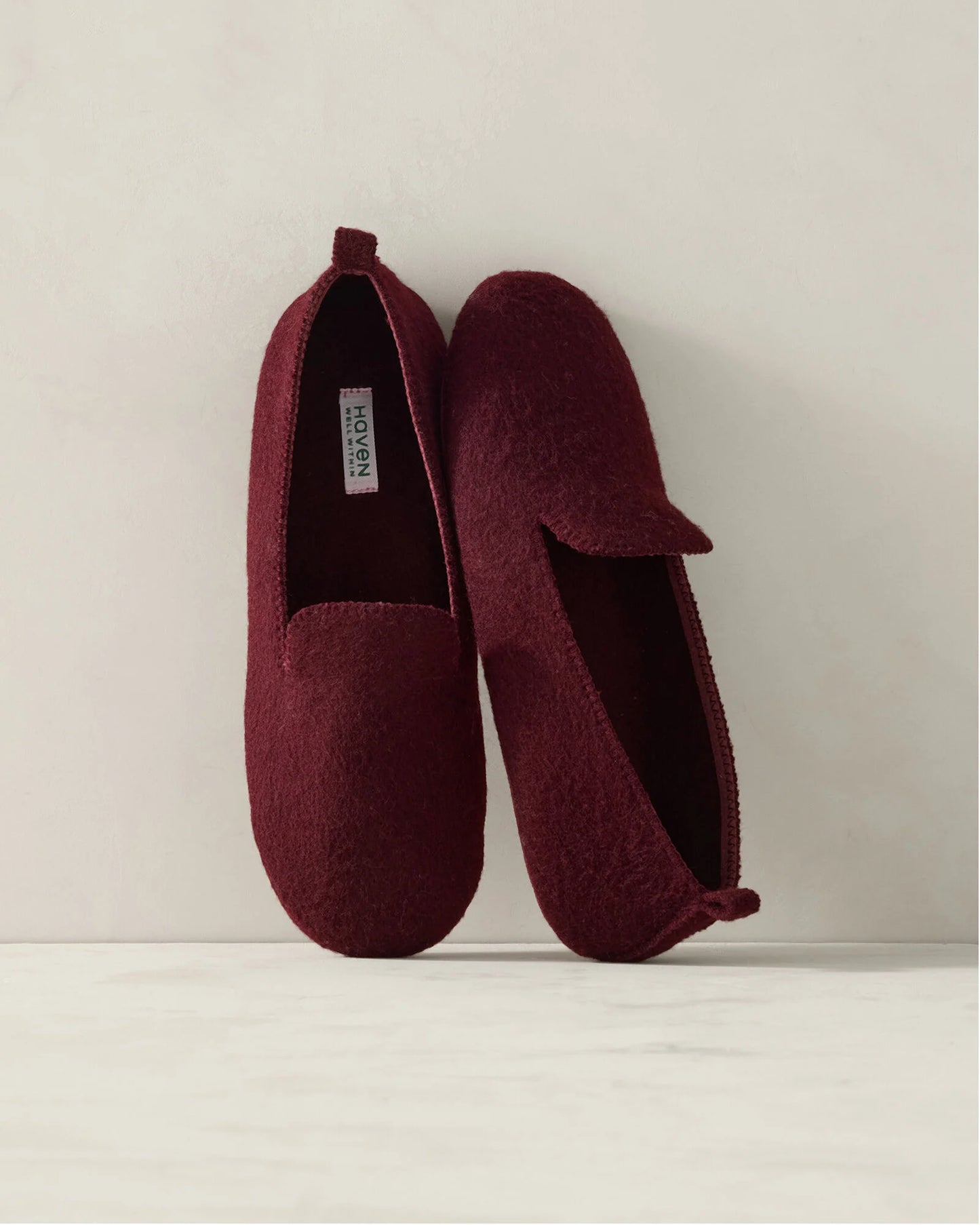 Felted Wool Blend Loafer Slippers