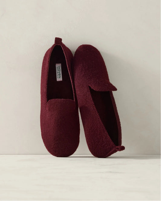 Felted Wool Blend Loafer Slippers