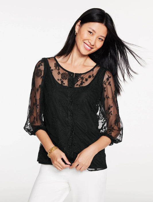 Marigold Floral Embroidered Top