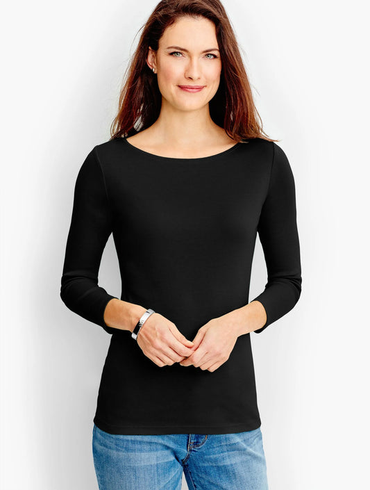 Bateau Neck Tee Pima Cotton