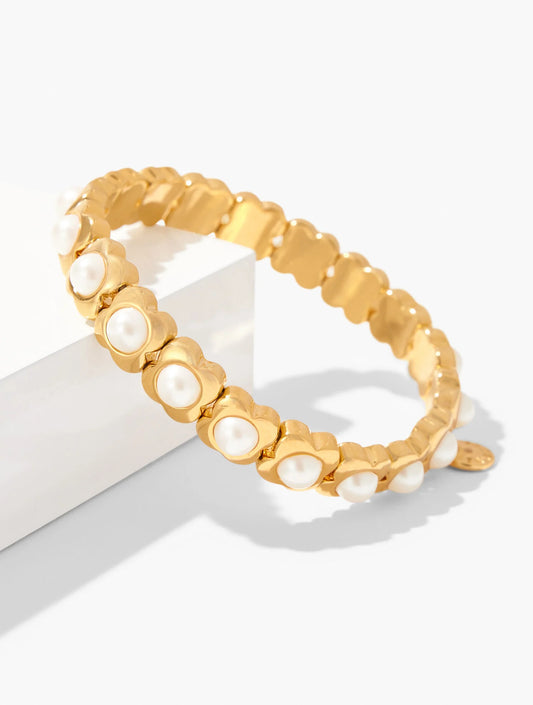 Clover Pearl Stretch Bracelet
