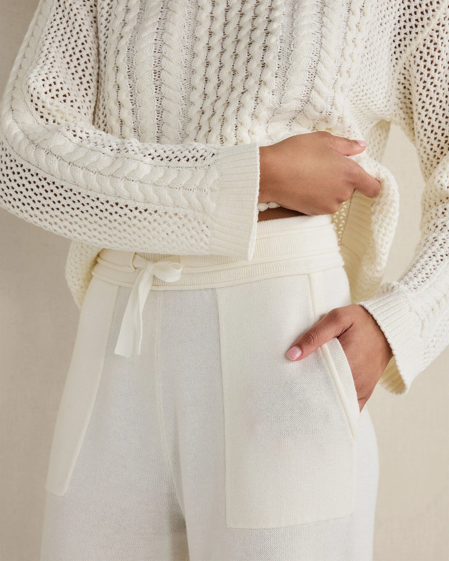 Organic Cotton Knit Wide Leg Pants