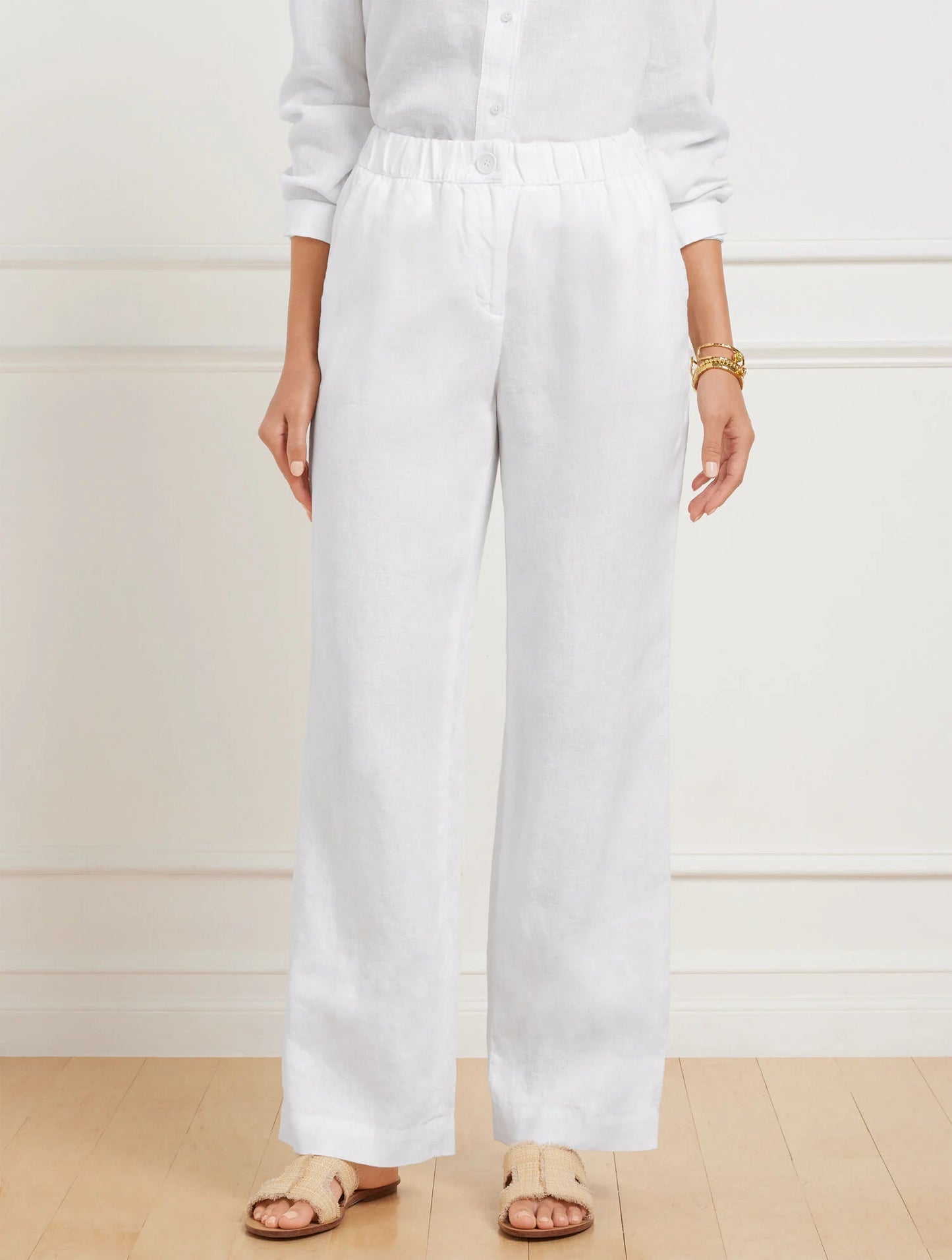 Wide Leg Washed Linen Pants