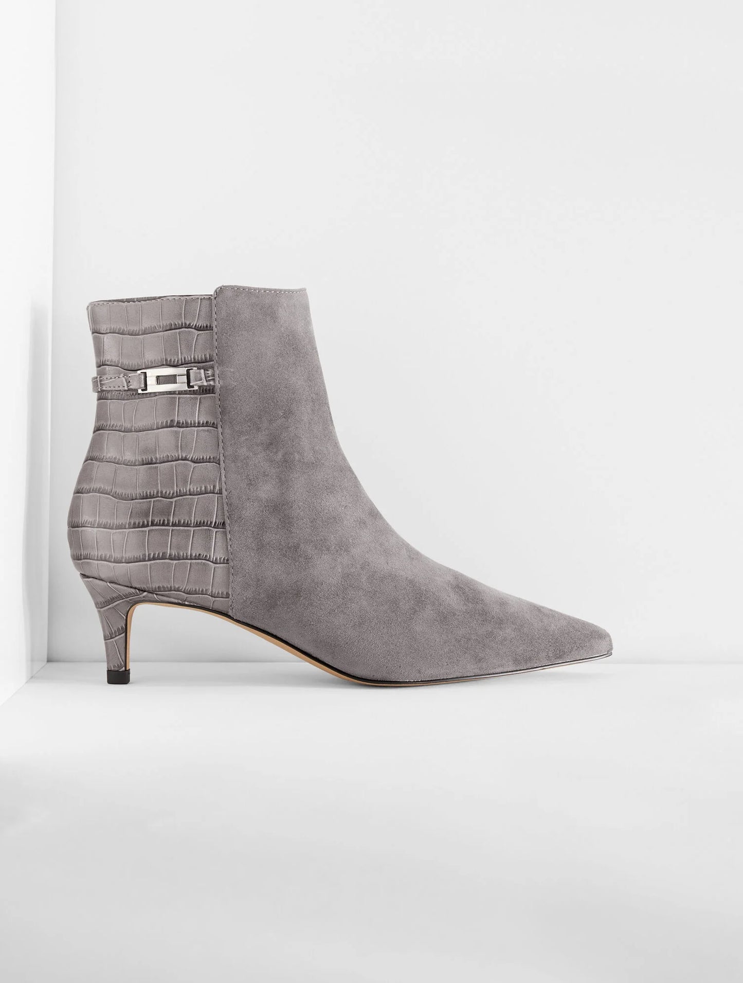 Kait Suede Curved Ankle Boots