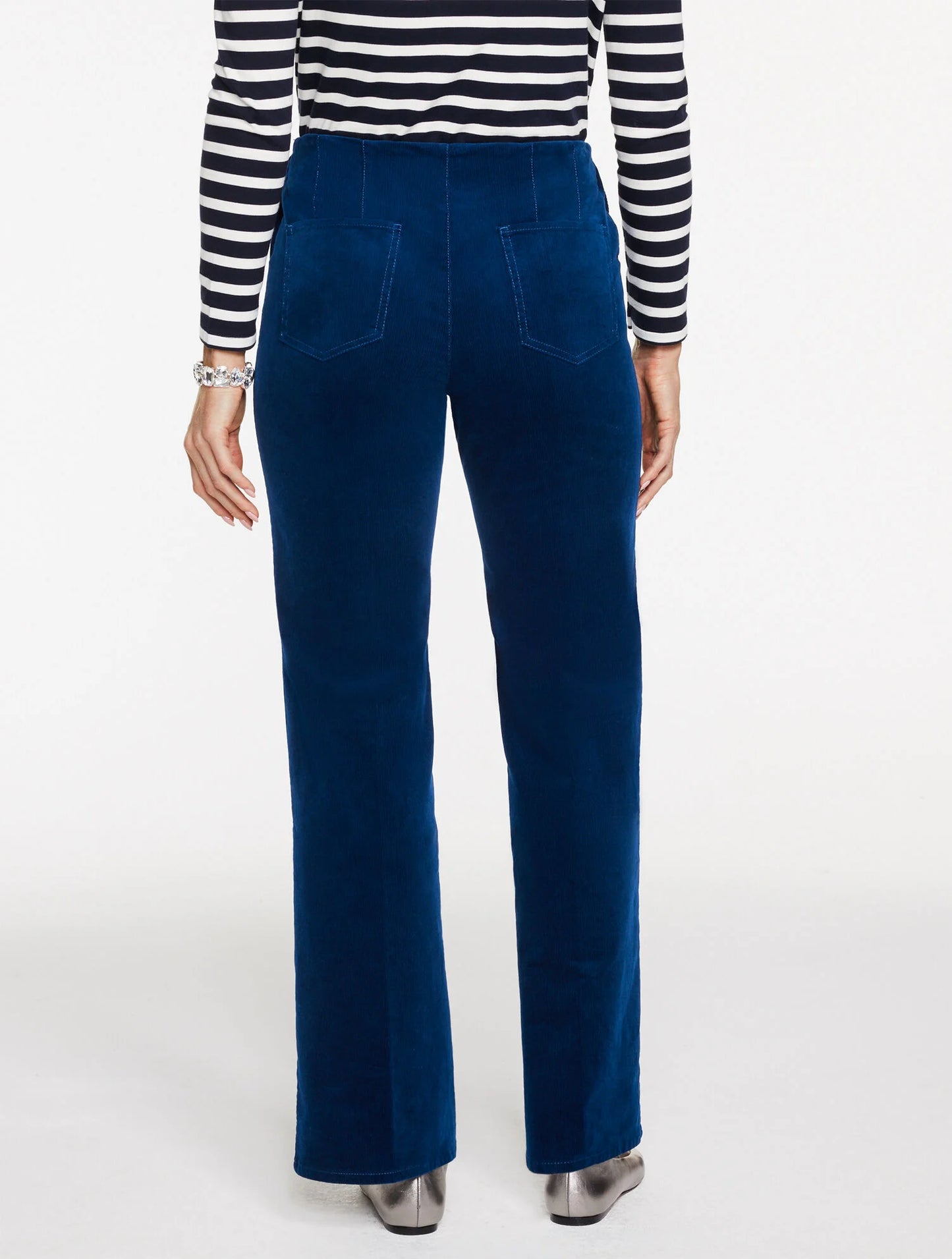 Trouser Leg Corduroy Pull-On Pants