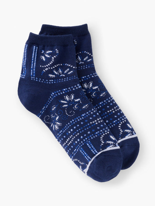 Batik Floral Crew Socks