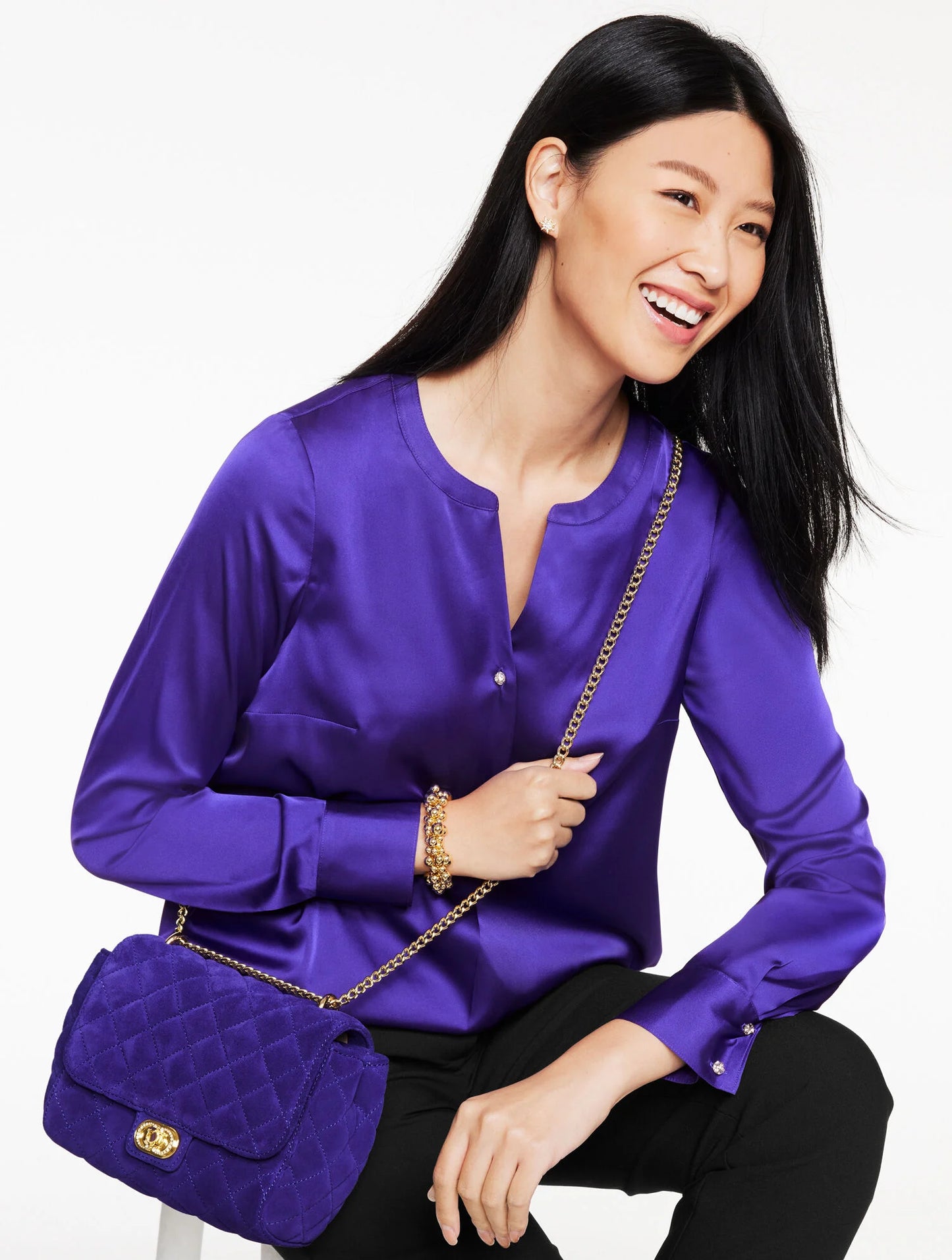 Hayes Quilted Suede Crossbody