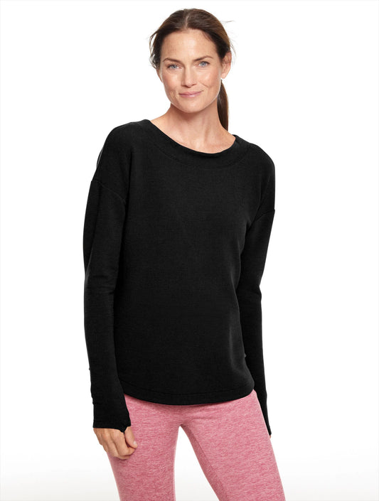 Tech Waffle Knit Open Back Pullover