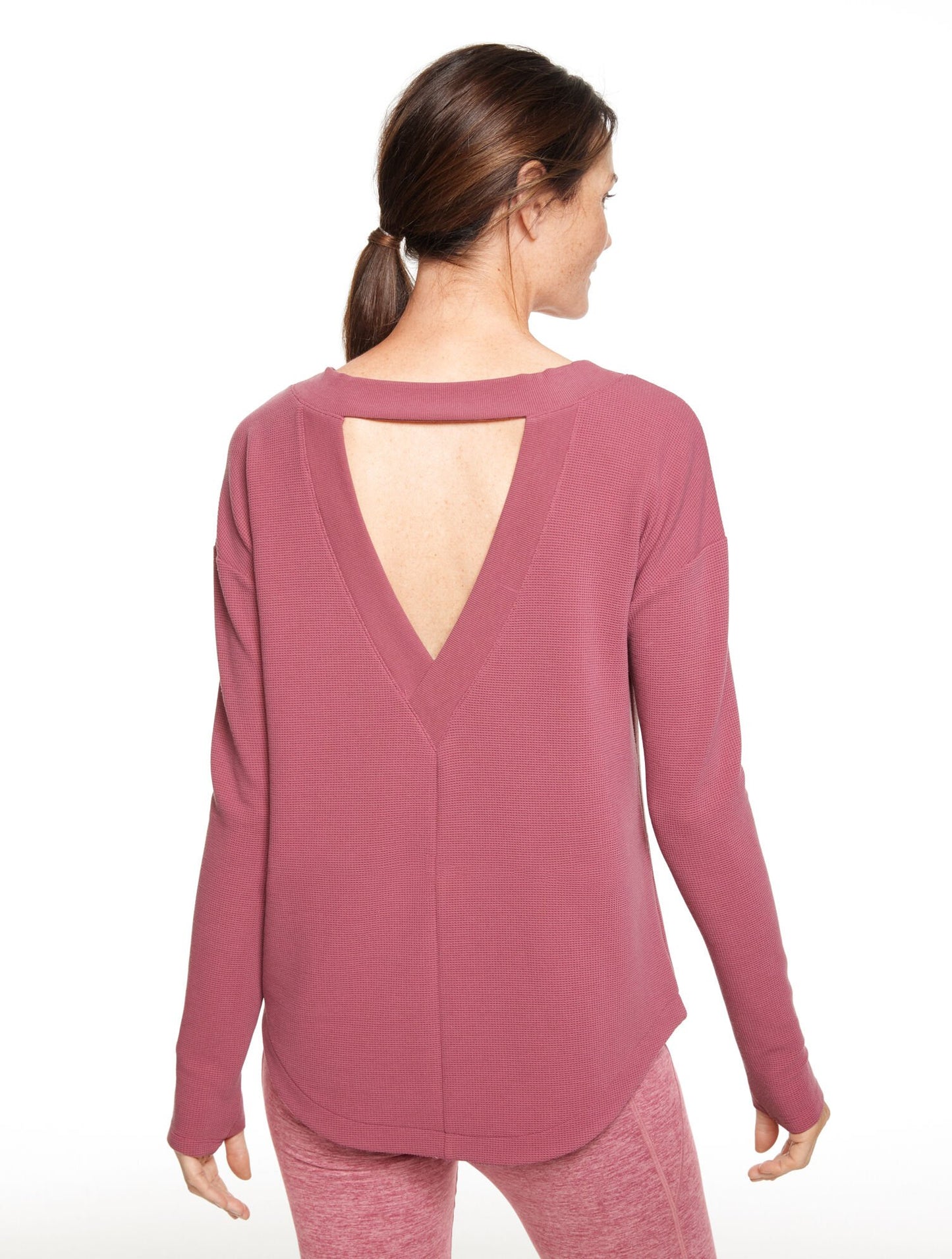 Tech Waffle Knit Open Back Pullover