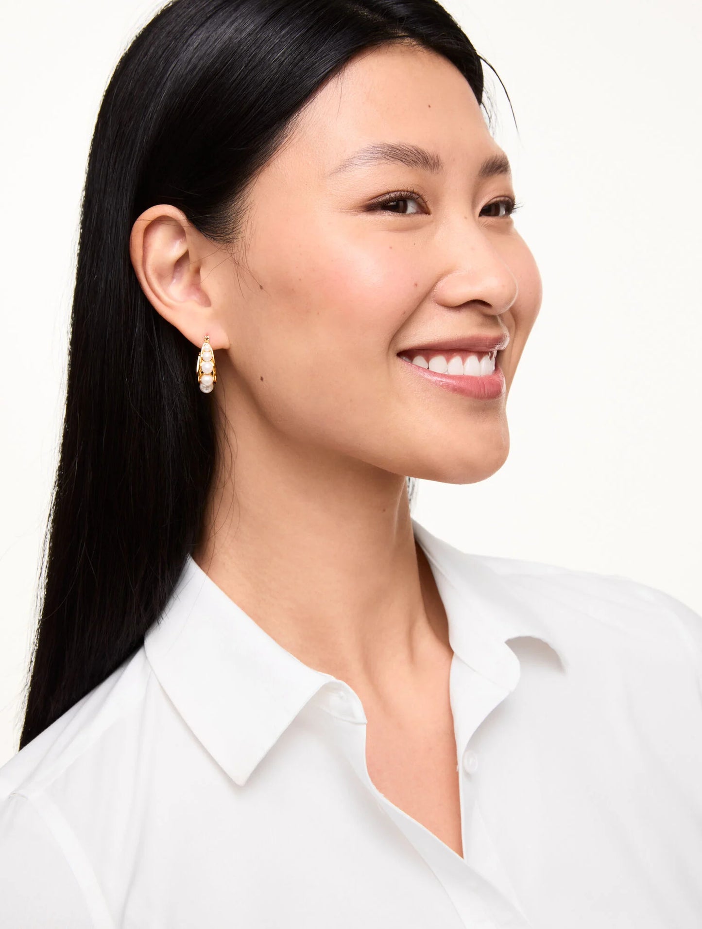 Pearl Garland Hoop Earrings