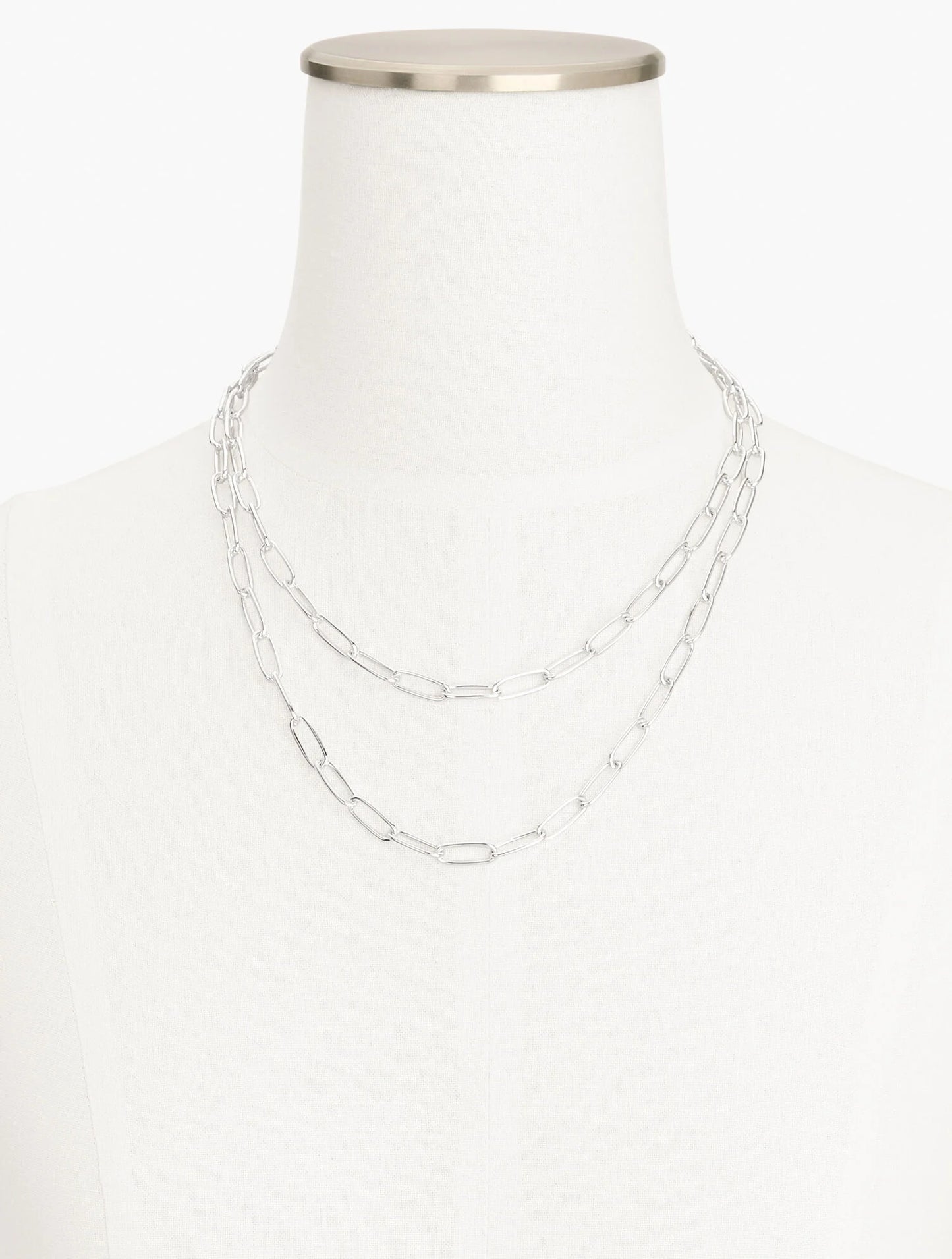 Layered Paperclip Link Necklace
