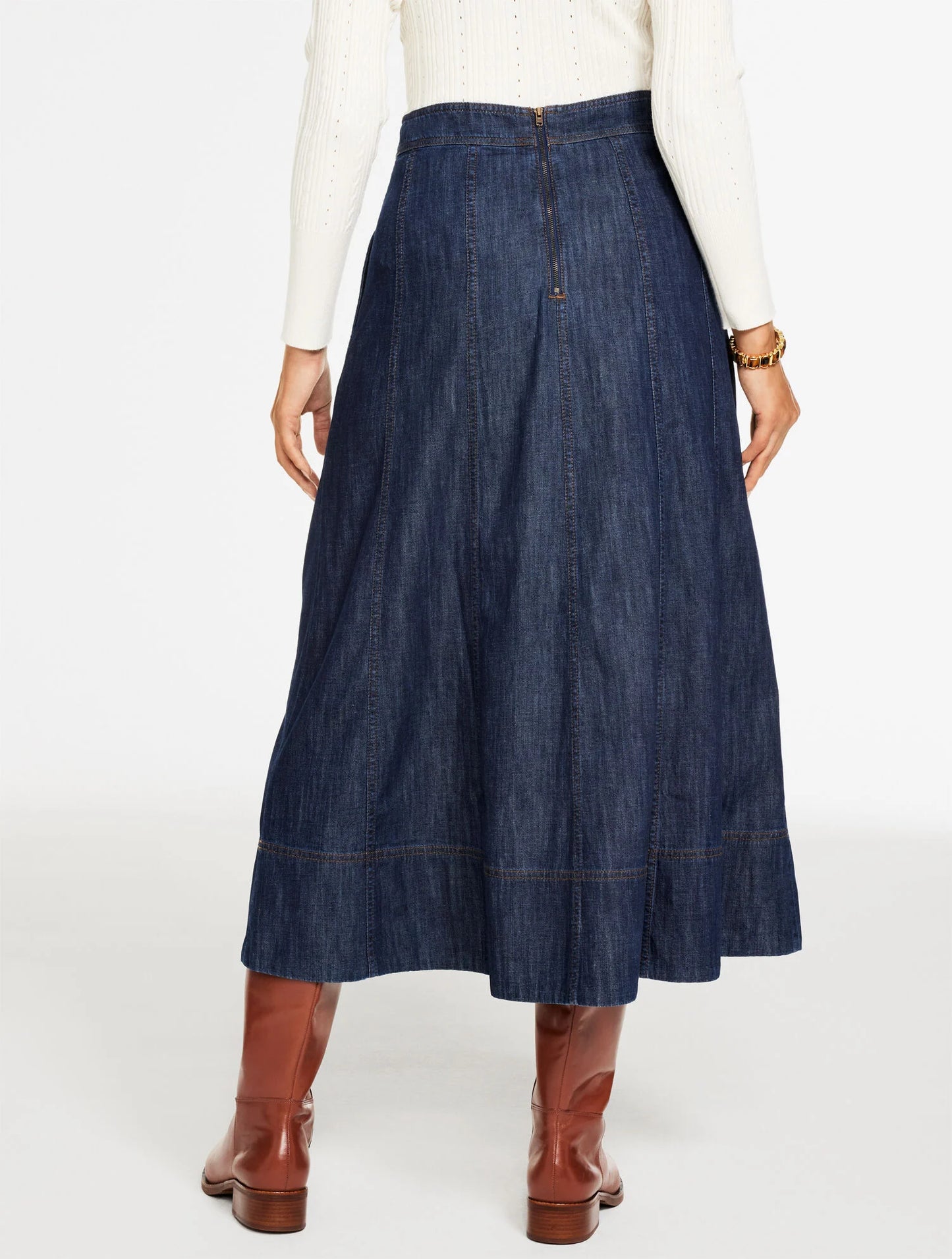 Denim Fit & Flare Skirt - Harbor Wash