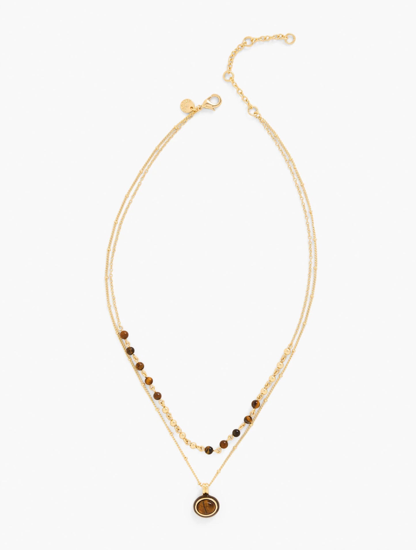 Delicate Tiger’s Eye Enamel Necklace