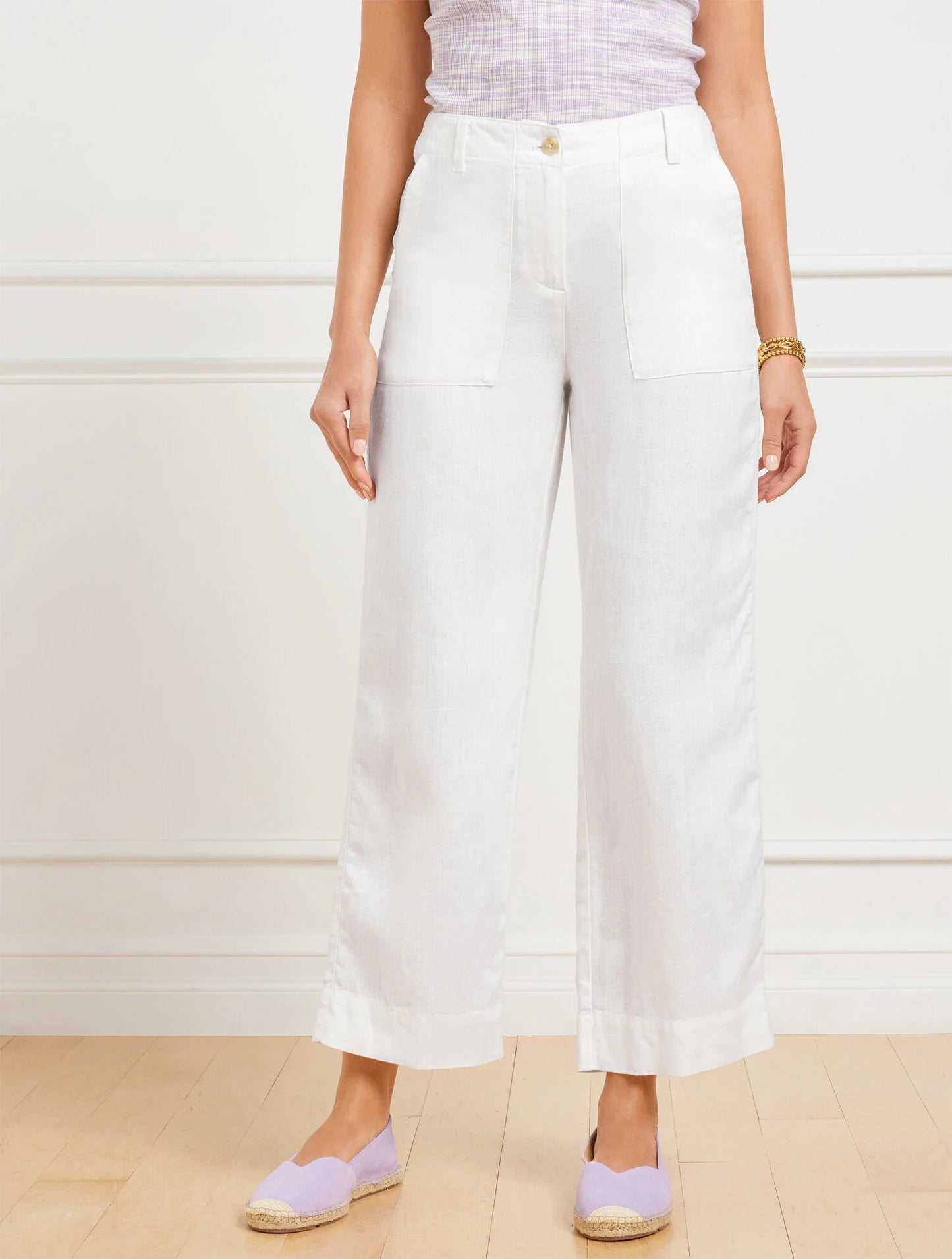 Straight Ankle Washed Linen Pants