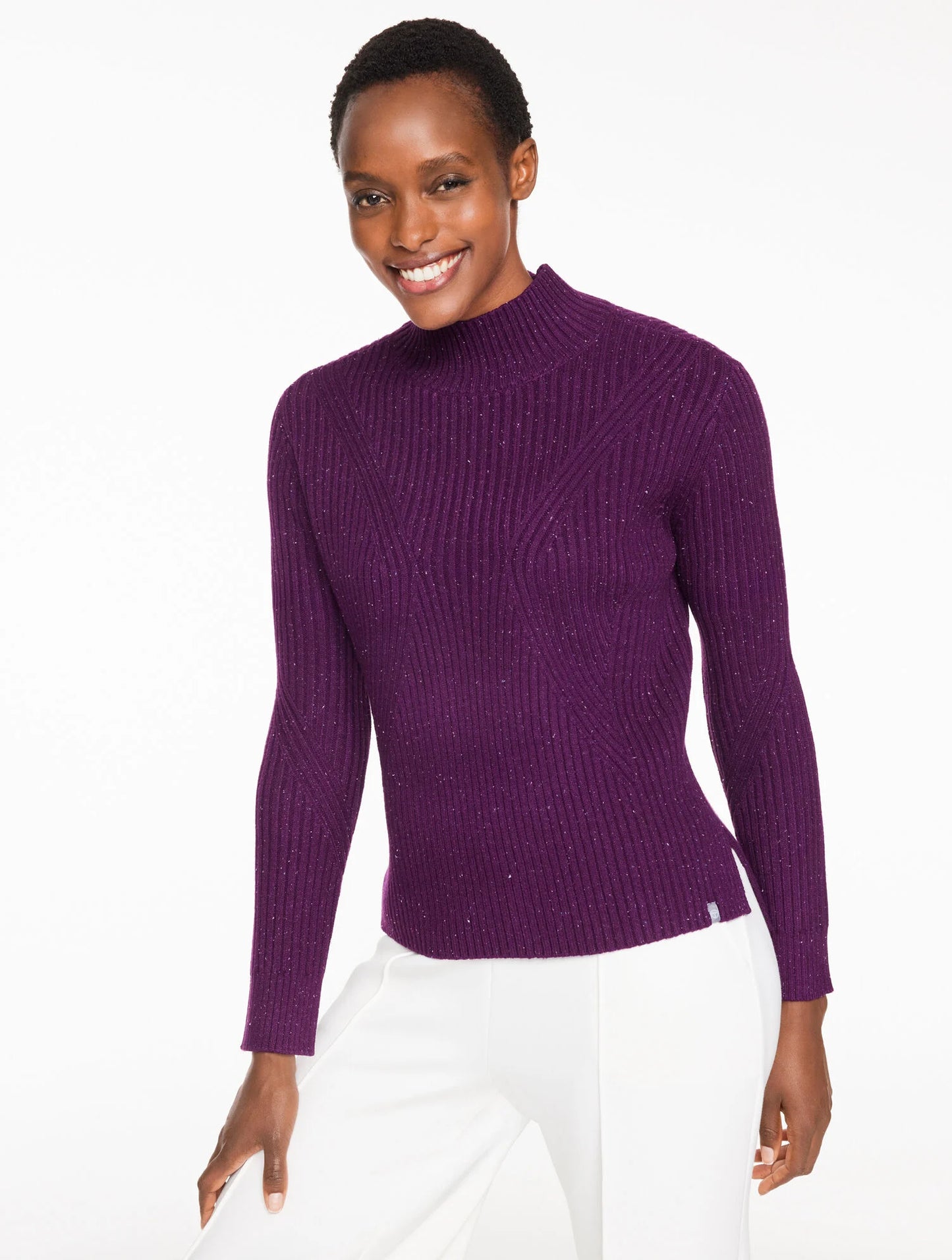Mockneck Nep Sweater